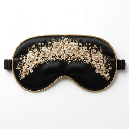 Midnight Bloom Silk  Sleep Mask