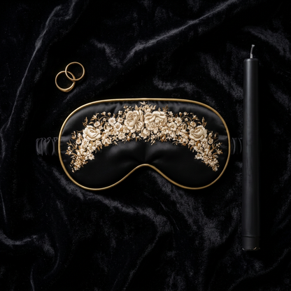 Midnight Bloom Silk  Sleep Mask