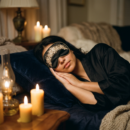 Midnight Bloom Silk  Sleep Mask