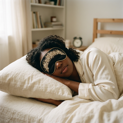 Midnight Bloom Silk  Sleep Mask